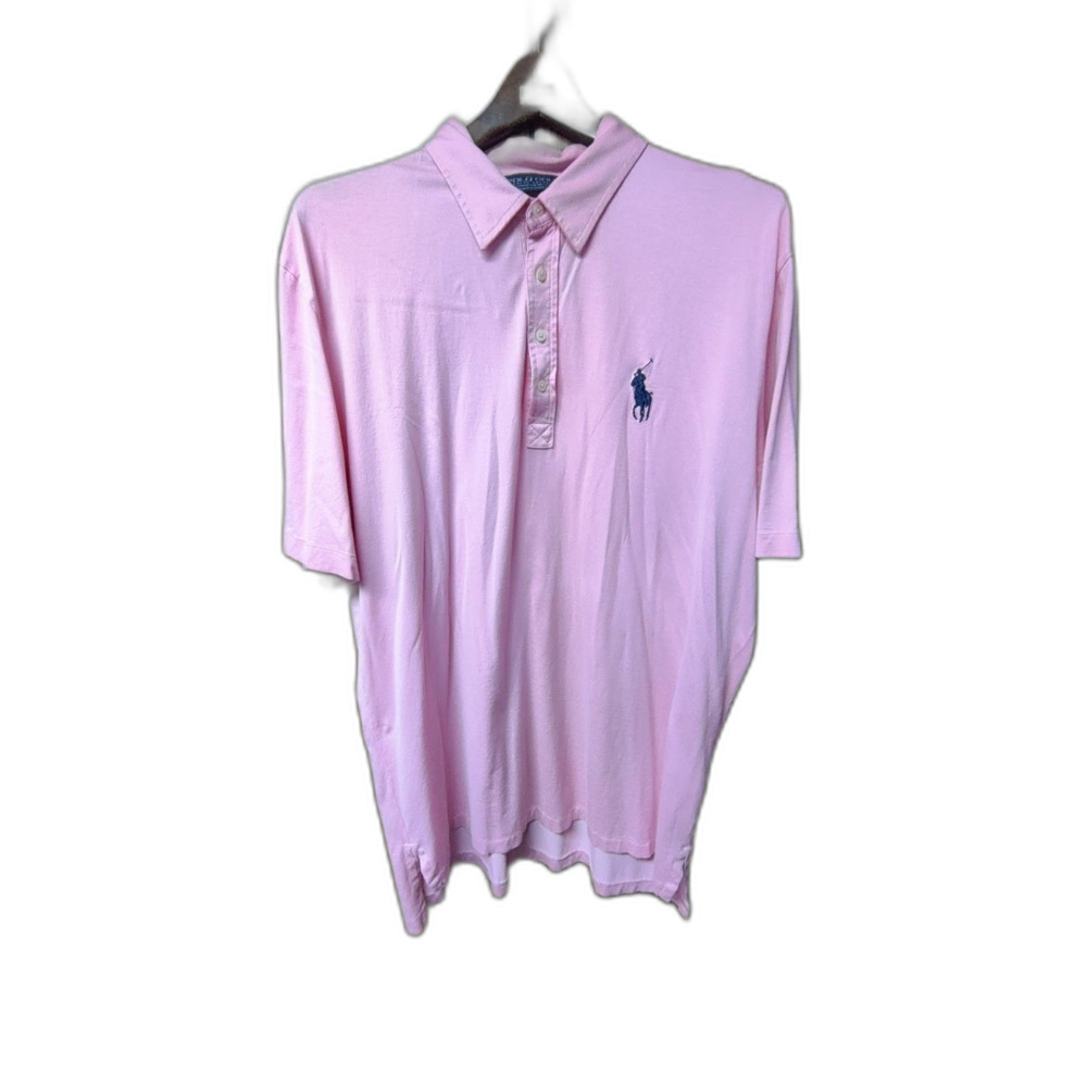 Polo Ralph Lauren Golf pink polo jumbo logo size XL 100% pima cotton